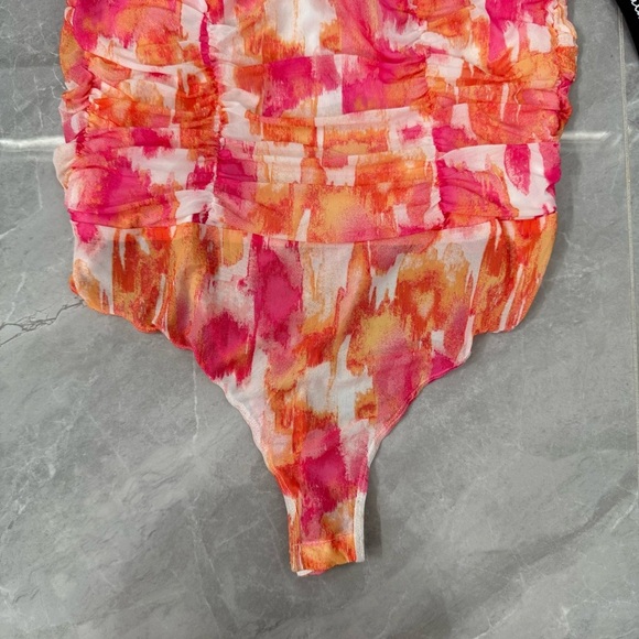 Women’s Lulus Watercolor Colorful Spaghetti Strap Open Back Bodysuit Size XL - Picture 5 of 15